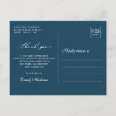 Moderne Script Foto Afstudeer Dank Je Briefkaart (Achterkant)