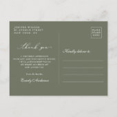 Moderne Script Foto Afstudeer Dank Je Briefkaart (Achterkant)