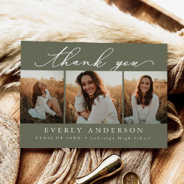 Moderne Script Foto Afstudeer Dankjewel Briefkaart