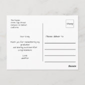 Moderne Script Foto Afstudeer Dankjewel Briefkaart (Achterkant)