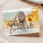 Moderne Script Foto Afstudeer Magnetische Uitnodig Uitnodiging