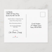 Moderne Script Foto Afstudeer Uitnodiging  Briefkaart (Achterkant)