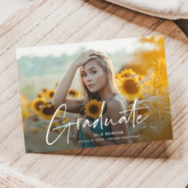 Moderne Script Foto Afstudeerfeest Magnetische Uitnodiging