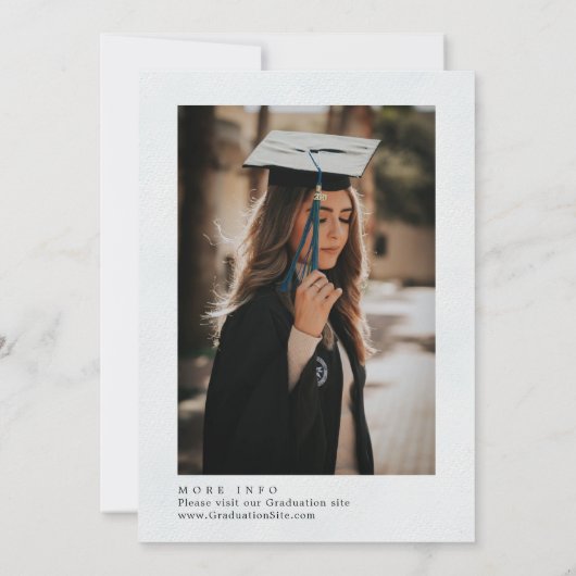 Moderne Script Foto Afstudeerfeest Uitnodiging  (Achterkant)