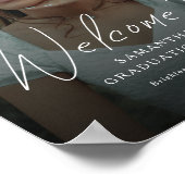 Moderne Script Foto Afstudeerfeest Welkomstbord Poster (Hoek)