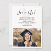 Moderne Script Foto Afstuderen Kaart (Achterkant)