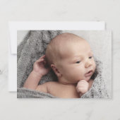 Moderne Script Foto Baby Bedankkaart (Achterkant)