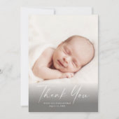 Moderne Script Foto Baby Bedankkaart (Voorkant)