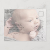 Moderne Script Foto Baby Bedankt Briefkaart (Achterkant)