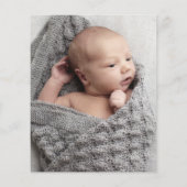 Moderne Script Foto Baby Bedanktkaart (Achterkant)