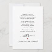 Moderne script foto baby shower bedankkaart (Achterkant)