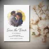 Moderne Script Foto Boho Minimalistische bruiloft Save The Date