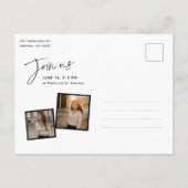 Moderne Script Foto Collage Afstudeer Uitnodiging (Achterkant)