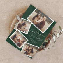 Moderne Script Foto Collage Religieus Kerstfeest