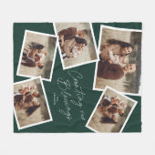 Moderne Script Foto Collage Religieus Kerstfeest Fleece Deken (Voorkant (Horizontaal))
