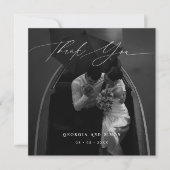 Moderne Script Foto Elegante bruiloft Christelijk Bedankkaart (Voorkant)