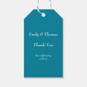 Moderne script foto engagement cadeaulabel (Achterkant)