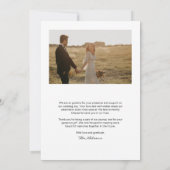 Moderne Script Foto Flat Wedding Dank u kaart (Achterkant)