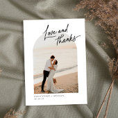 Moderne Script Foto Flat Wedding Dank u kaart