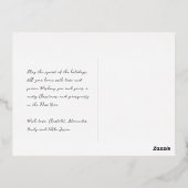 Moderne Script Foto Folie Minimalistisch Feestdagen Briefkaart (Achterkant)