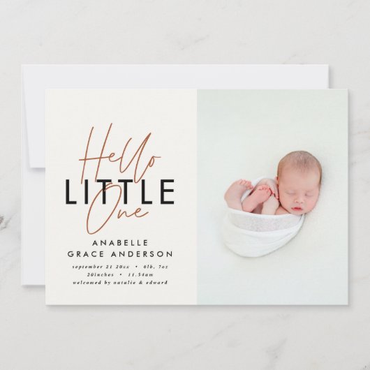 Moderne script foto hallo kleine (Voorkant)