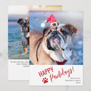 Moderne Script Foto Huisdier Prettig Pawlidays Feestdagenkaart