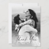 Moderne Script Foto Huwelijk Bedankkaart (Voorkant)