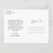 Moderne Script Foto Huwelijk Bedankt  Briefkaart (Achterkant)