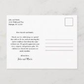 Moderne Script Foto Huwelijk Bedankt Briefkaart (Achterkant)