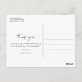 Moderne Script Foto Huwelijk Bedankt Briefkaart (Achterkant)