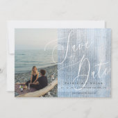 Moderne Script Foto Huwelijk Save The Date (Voorkant)