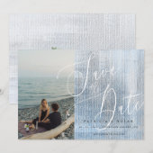 Moderne Script Foto Huwelijk Save The Date (Voorkant / Achterkant)