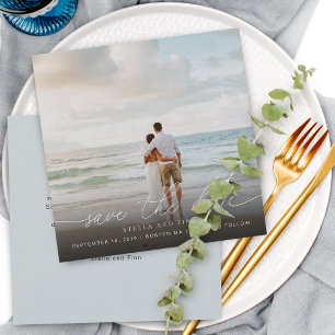 Moderne Script Foto Huwelijk Save The Date