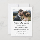 Moderne Script Foto Huwelijk Save The Date (Voorkant)