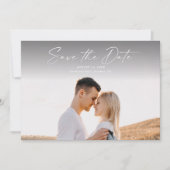 Moderne Script Foto Huwelijk Save The Date (Voorkant)