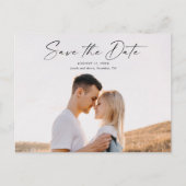 Moderne Script Foto Huwelijk Save the Date Aankondigingskaart (Voorkant)