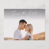 Moderne Script Foto Huwelijk Save the Date Aankondigingskaart (Voorkant)