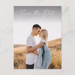 Moderne Script Foto Huwelijk Save the Date Aankondigingskaart