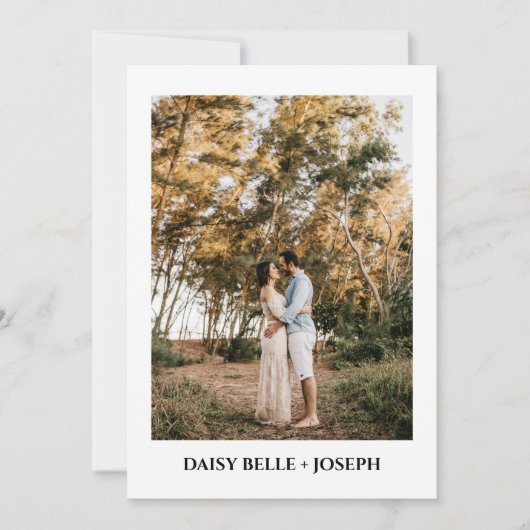 Moderne Script Foto Huwelijk Save The Date Kaart (Voorkant)