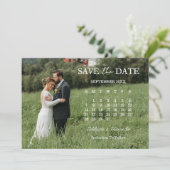 Moderne Script Foto Huwelijk Save The Date Kaart (Staand voorkant)