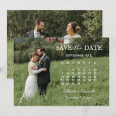 Moderne Script Foto Huwelijk Save The Date Kaart (Voorkant / Achterkant)