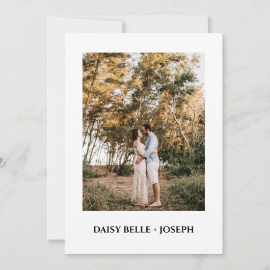 Moderne Script Foto Huwelijk Save The Date Kaart (Voorkant)