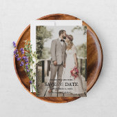 Moderne Script Foto Huwelijk Save The Date Kaart