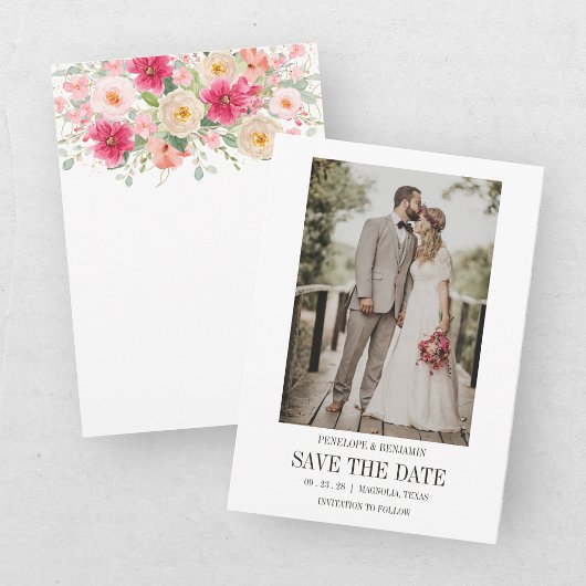 Moderne Script Foto Huwelijk Save The Date Kaart