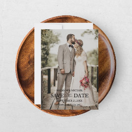 Moderne Script Foto Huwelijk Save The Date Kaart