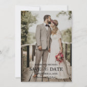 Moderne Script Foto Huwelijk Save The Date Kaart (Voorkant)