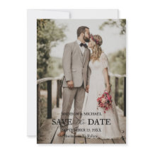 Moderne Script Foto Huwelijk Save The Date