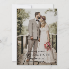 Moderne Script Foto Huwelijk Save The Date Kaart