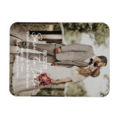 Moderne Script Foto Huwelijk Save The Date Magneet (Horizontaal)