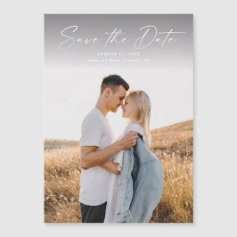 Moderne Script Foto Huwelijk Save The Date Magnetische Uitnodiging